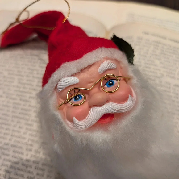 Vintage Red and White Santa Claus Head Ornament - Picture 4 of 7